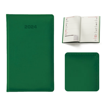 Kalendarz Książkowy A6 Tygodniowy Nebraska Exclusive Zielony Jasny A224