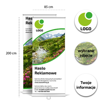 Roll-up reklamowy 85 x 200 cm Dwustronny Klasyczny
