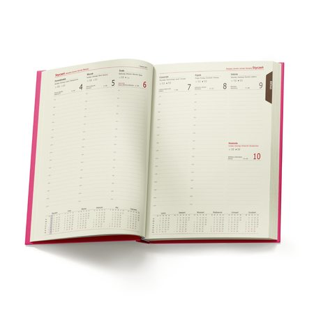 Kalendarz Książkowy A4 Tygodniowy Vivella Różowy 4881