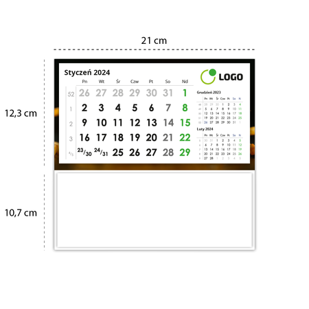 Kalendarz Biurkowy LUX Piramidka Planer Duże Indywidualne Kalendarium