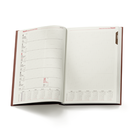 Kalendarz Książkowy A4 Tygodniowo-Notesowy Nebraska Brązowy A220