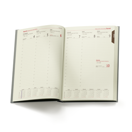 Kalendarz Książkowy B5 Tygodniowy Velour Srebrny F494/M