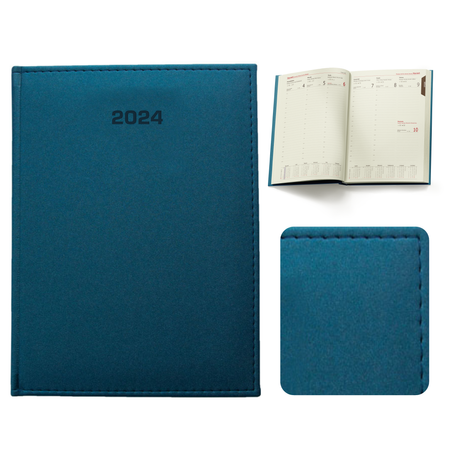 Kalendarz Książkowy A4 Tygodniowy Velour Niebieski F492/M