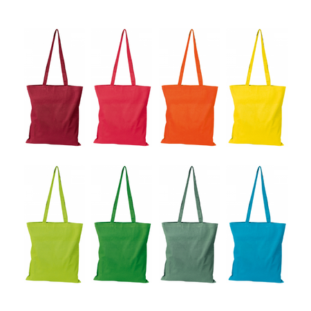 Torba bawełniana kolorowa z długimi uchwytami