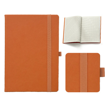 Notes Książkowy B6 KRATKA Vivella z gumką Pomarańczowy A858