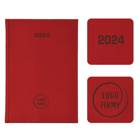 Kalendarz Książkowy B5 Dzienny Denim Czerwony E385