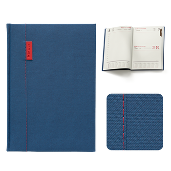 Kalendarz Książkowy A5 Dzienny Parti Granatowy z Czerwonym