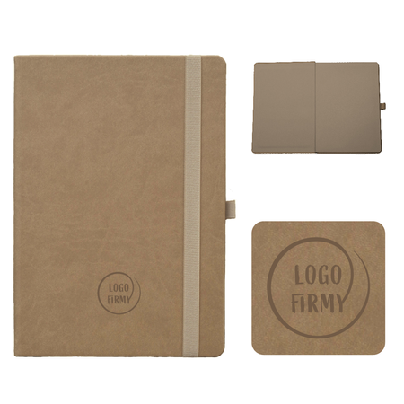 Notes Książkowy B6 KRATKA Vivella z gumką Beżowy E274