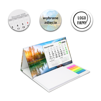 Kalendarz Biurkowy LUX Piramidka Notes Znaczniki Małe Indywidualne Kalendarium