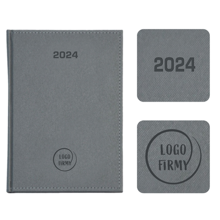 Kalendarz Książkowy A4 Dzienny Denim Popielaty E390