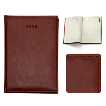 Kalendarz Książkowy A4 Tygodniowy Nebraska Brązowy A220