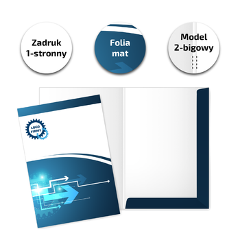 Teczka Firmowa Basic 2 bigowa jednostronna folia mat + lakier UV wybiórczo