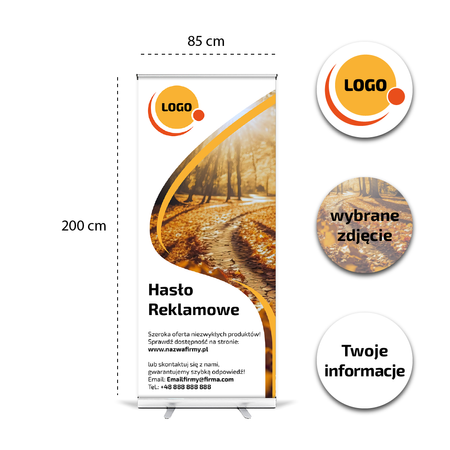 Roll-up reklamowy Basic 85 x 200 cm