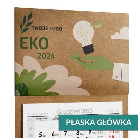 Kalendarz Trójdzielny EKOLOGICZNY BIAŁY Główka Płaska
