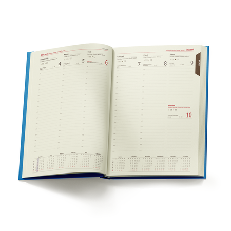 Kalendarz Książkowy A4 Tygodniowy Vivella Niebieski Jasny F003