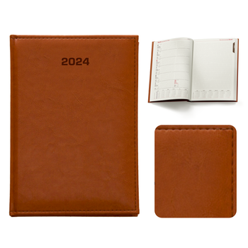 Kalendarz Książkowy A5 Tygodniowo-Notesowy Nebraska Brązowy Jasny A219