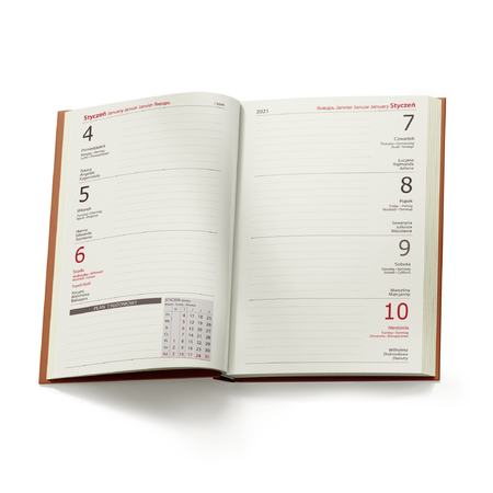 Kalendarz Książkowy A6 Tygodniowy Nebraska Exclusive Brązowy Jasny A219