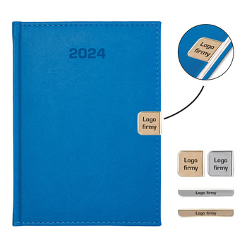 Blaszki zaciskane na krawędziach z logo z grawerem