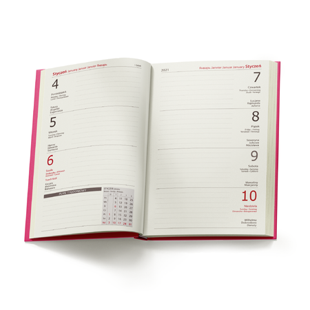 Kalendarz Książkowy A6 Tygodniowy Vivella Różowy 4881