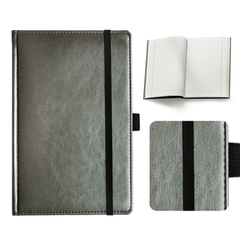 Notes Książkowy A5 LINIE Nebraska z gumką Grafitowy D135/M