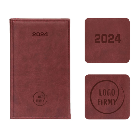 Kalendarz Książkowy A6 Tygodniowy Vivella Bordowy 4700