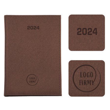 Kalendarz Książkowy B5 Dzienny Denim Brązowy Ciemny E391