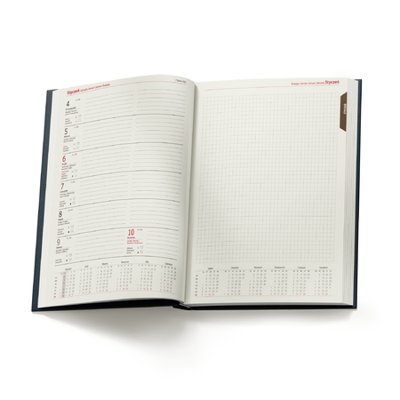 Kalendarz Książkowy A4 Tygodniowo-Notesowy Nebraska Niebieski A226