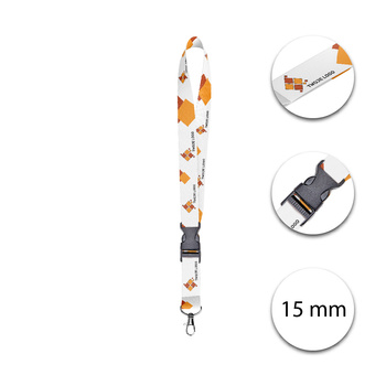 Smycz Reklamowa Basic 15 mm z klamrą