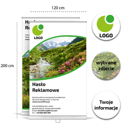Roll-up reklamowy 100 x 250 cm Dwustronny Kaseton