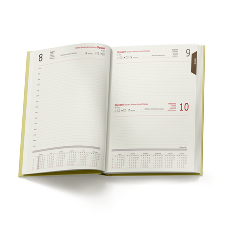 Kalendarz Książkowy A5 Dzienny Vivella Oliwkowy A967