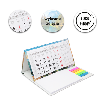 Kalendarz Biurkowy LUX Piramidka Notes Znaczniki Duże Indywidualne Kalendarium
