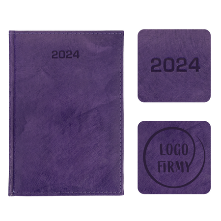 Kalendarz Książkowy A5 Dzienny Madera Fioletowy