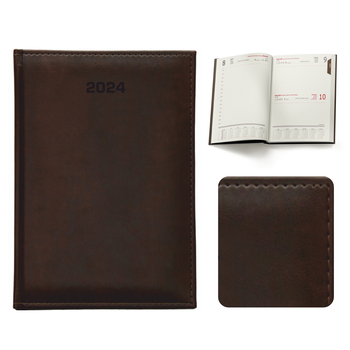 Kalendarz Książkowy B5 Dzienny Nebraska Brązowy Ciemny D556