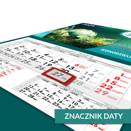 Kalendarz Jednodzielny LUX Główka Wypukła Folia Mat + UV