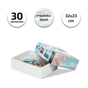 Puzzle 30 elementów pudełko wieko + dno