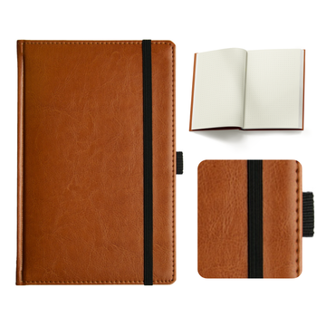 Notes Książkowy A5 KROPKI Nebraska z gumką Brązowy Jasny A219