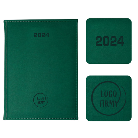 Kalendarz Książkowy A4 Dzienny Velour Zielony A839