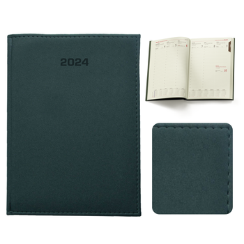 Kalendarz Książkowy A4 Tygodniowy Velour Zielony F488/M