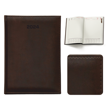 Kalendarz Książkowy A4 Dzienny Nebraska 416 stron Brązowy Ciemny D556