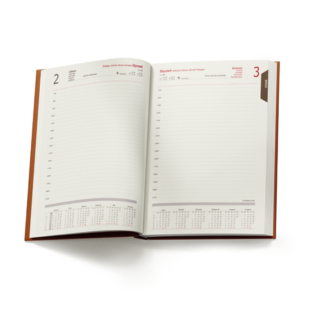 Kalendarz Książkowy A5 Dzienny Nebraska 416 stron Brązowy Jasny A219