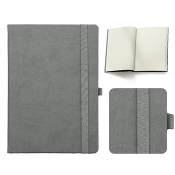 Notes Książkowy A5 KROPKI Vivella z gumką Szary E482
