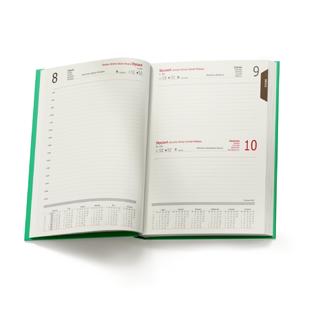 Kalendarz Książkowy A4 Dzienny Oprawa Drukowana Folia Soft Touch
