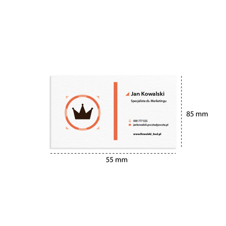 Wizytówka 85x55 mm folia soft touch
