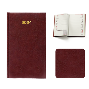 Kalendarz Książkowy A6 Tygodniowy Baladek Bordowy