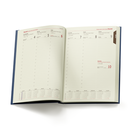 Kalendarz Książkowy A4 Tygodniowy Nebraska Granatowy A227