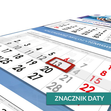Kalendarz Trójdzielny Lux Główka Wypukła Folia Soft Touch + lakier wybiórczy UV