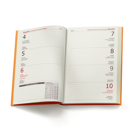 Kalendarz Książkowy A6 Tygodniowy Vivella Pomarańczowy A858