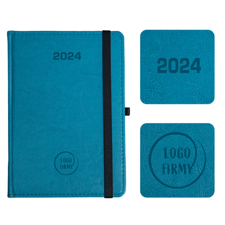 Kalendarz Książkowy A5 Tygodniowy Nebraska z gumką Turkusowy D156