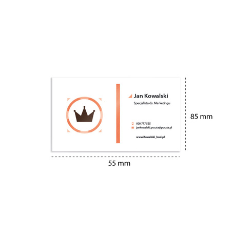 Wizytówka 85x55 mm folia mat + UV