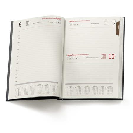 Kalendarz Książkowy A5 Dzienny Ruggie Grafitowy